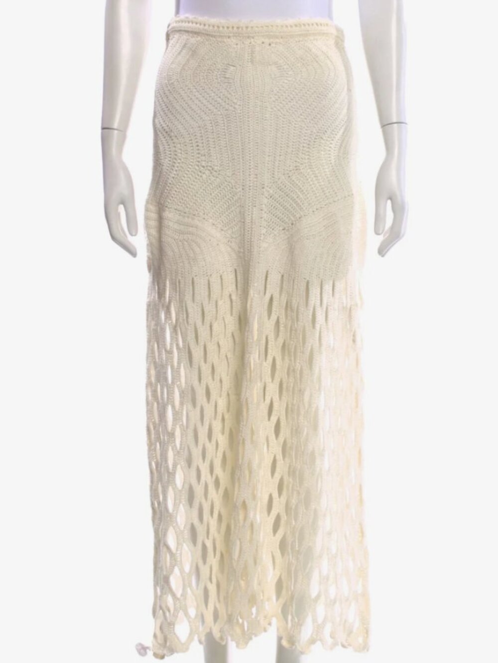 NWOT ULLA JOHNSON Lace Crochet Kalista Midi Skirt in Cowrie M/L $1,850 - Picture 7 of 7